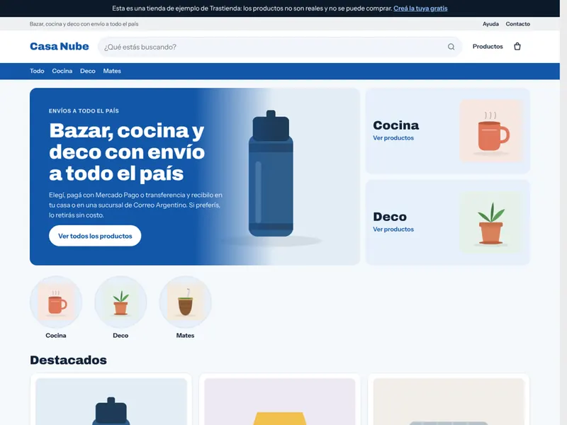 Tienda de ejemplo con la plantilla Farmacia y perfumería