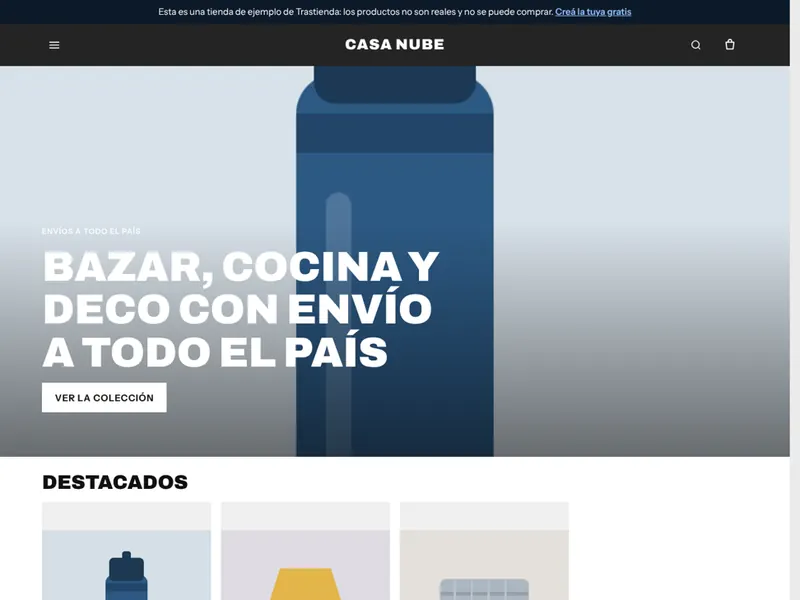 Tienda de ejemplo con la plantilla Urbano